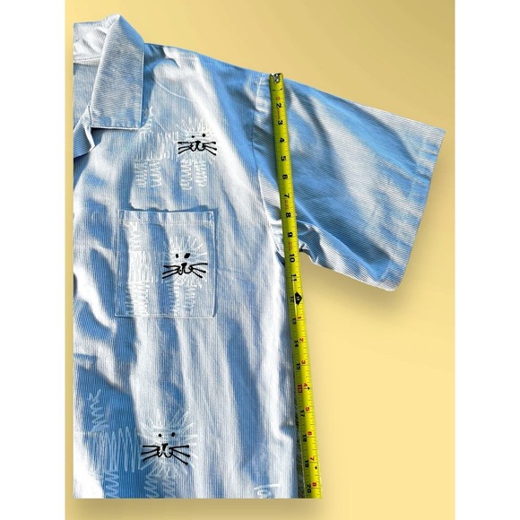 VTG Lauriejo Designs Sailor Strips Hand Painted Lions Novelty Blouse Women's XL - Picture 12 of 12